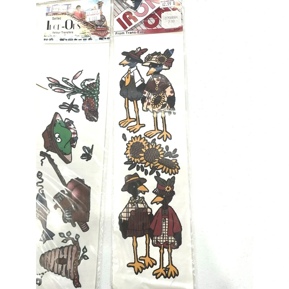Vintage Cache‎ Junction Seitec Velour Iron-on Transfers Lot Crows Angels Teacher